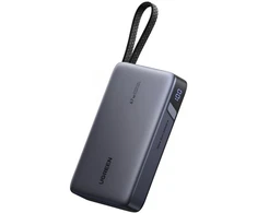Powerbank 20000mAh Ugreen PB550 USB + USB-C, 67W, įmontuotas kabelis, CCC (pilka)