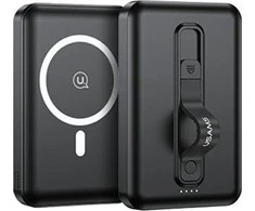 USAMS Powerbank PB64 10000mAh 20W QC3.0+PD Magnetic Wireless Fast Charge juodos spalvos 10KCD17301 (US-CD173)