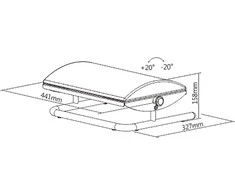 Powerton Ergonomiška kojų atrama, nuimama minkšta pagalvė, juoda, plieninė, keliamoji galia 25 kg, Powerton