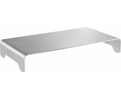 Laikiklis Powerton pagrindas pagal monitoriaus, modernus minimalistinio dizaino, sidabro, aliuminio, 10 kg apkrovos pajėgumas, Powerton, ergo