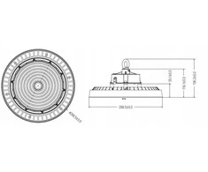 Pozostali Aukštų įlankų plonas šviestuvas UFO LED 150W 4000K 24000LM 90° 1-10 DIM IP66 IK10 juodas