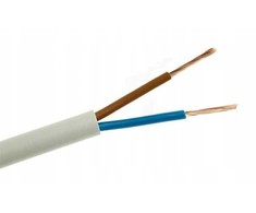 Nkt Spoka Akcyjna Pozostali OMY 2x1mm2 300/300V gyvenamųjų namų kabelis, baltas, spirale, 100m