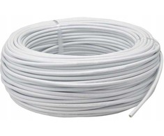 Nkt Spoka Akcyjna Pozostali OMY 2x1mm2 300/300V gyvenamųjų namų kabelis, baltas, spirale, 100m