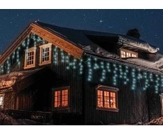PR 60 LED girlianda, varvekliai, šaltai balta šviesa + blykstė