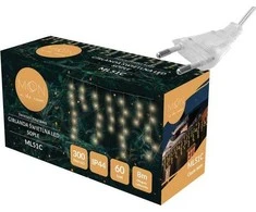 PR 60 LED girlianda, varvekliai, šiltai balta šviesa + blykstė