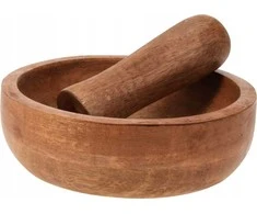 Practic Mörser Holzmörser Küchenmörser Gewürzmörser mit Stößel aus Holz