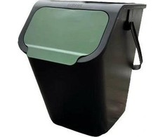 Šiukšliadėžė BINI, 25 l, juoda, žalia