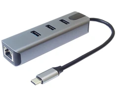 „PremiumCord“ adapteris USB-C su gigabito 10/100/1000 Mbps + 3 USB 3.2 jungtimis