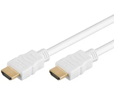 PremiumCord HDMI High Speed + Ethernet kabelis, baltos, paauksuotos jungtys, 5 m