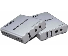 „PremiumCord“ HDMI KVM ilgintuvas su 2 USB jungtimis iki 60 m, garsas per vieną Cat5/6 kabelį