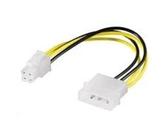PremiumCord Molex - ATX / EPS 4 kontaktų, 0,15 m, geltona (kn-4)