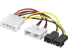 PREMIUMCORD maitinimo laidas FAN 5,25"-2x 12V, 2x 5V TX 3pin