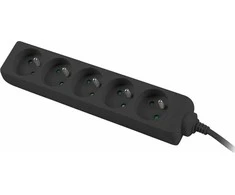 PREMIUMCORD prailginimo laidas 230V 3m 5 lizdai, juodas