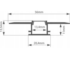 Prescot Prescot KOZMA-ALU-2M LED profilis sidabrinis
