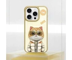 Nimmy Apple iPhone 15 Pro 6.1" dėklas telefonui haki spalvos Cool&amp;Cute 2.0 Cat