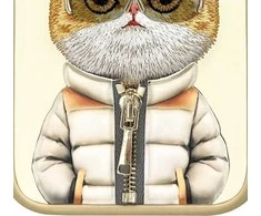 Nimmy Apple iPhone 15 Pro 6.1" dėklas telefonui haki spalvos Cool&amp;Cute 2.0 Cat