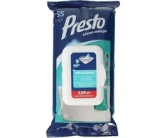 Presto drėgnos vonios servetėlės, 55vnt