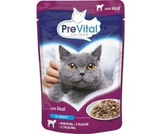PREVITAL Veal in gravy - wet cat food - 100g