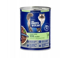 Maisto produktai - OptiVital Sterile Wet Cat Food with Veal in Gravy 415g