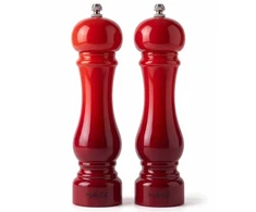 Atusa prieskonių malūnėlis. Rankinių pipirų ir druskos malūnėlių rinkinys 22 cm HAGE raudonas (GS-red)