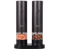 ELDOM ZMP5 BATTERY-POWERED PEPPER AND SALT GRINDER SET WITH STAND, Juodas