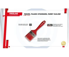 Pędzel, Standartinis plokščias teptukas 30 mm, plastikine rankena, alyva, prolinas