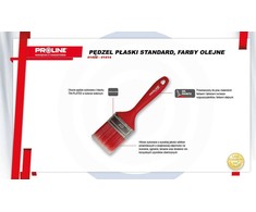 Pędzel, Standartinis plokščias šepetys 80 mm, plastikine rankena, alyva, prolinas
