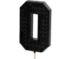 Pro-Line PartyDeco gimtadienio žvakė, numeris 0, 6 cm, juoda, 31692