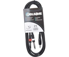 Procab Jack CABLE4ME mini lizdas 3,5 mm stereofoninis - 2 x lizdas mono 6,3 mm signalo garso kabelis 6 m