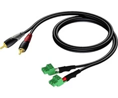 Audac Kabelis 2x RCA/Cinch - 2x Electric Cube (3 jungtys - 3,81 mm) 1m - CLA832/1