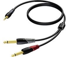 Kabelis Procab Jack 3.5mm - 6.3mm x2 3m juoda (CLA713 / 3)
