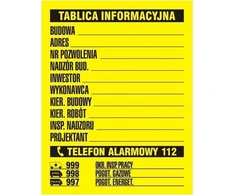 PROCERA TDC ženklas, Statybos informacinė lenta