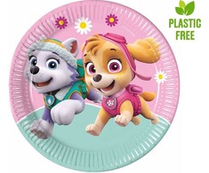 PROCOS Popierinės lėkštutės Psi Patrol Skye &amp; Everest, 23 cm, 8 vnt. (be plastiko)