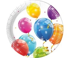Procos Popierinė lėkštė 20 cm Balionai, pakuotėje 8 vnt., Party GODAN 93483