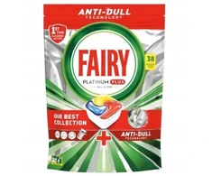 „Procter FAIRY Platinum Plus“ „viskas viename“ indaplovės kapsulės, citrinų skonio, 1 pakuotė – 38 vnt.