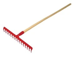 Profix Grabie 18 dantų kniedėmis pritvirtintas sodo grėblys su 130 cm rankena