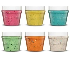 ProGarden Natūrali plastilino masė indeliuose, blizgučiai, 6 spalvos