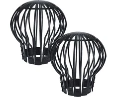 ProGarden Latako filtras, juodas latakų krepšelis, sietelis, lapų valiklis, vamzdžio dangtelis, 2 vnt. rinkinys
