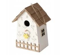 ProGarden Medinė lizdų dėžutė KAMILLE, su gėlėmis, aukštis 22 cm