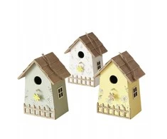 ProGarden Medinė lizdų dėžutė KAMILLE, su gėlėmis, aukštis 22 cm