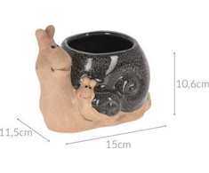 ProGarden Porcelianinis sodo gėlių vazonas, sraigė, 15 x 11 cm