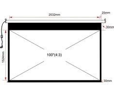ART ELECTRIC SCREEN 100 colių 152x203 cm su EA-100 nuotolinio valdymo pulteliu 4:3