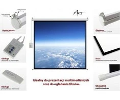 ART elektrinis ekranas 100", 203 x 152 cm, su nuotolinio valdymo pultu FS-100, 4:3