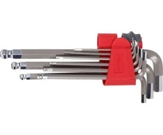 Proline veržliarakčiai su rutuliniu šešiakampiu, rinkinyje 9 vnt 1,5-10mm, S2, prolinas