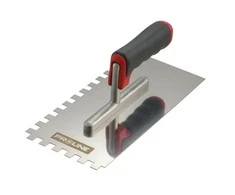Paca Nerūdijančio plieno mentelė 270 * 130 mm, 4 * 4 dantukai, dvikomponentė rankena, aliuminio prolinas