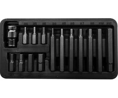 Zestaw Rinkinys 10 mm antgalių rinkinys, šešiakampis 4-šešiakampis 12, ilgis 30/75 mm, 15 vnt. proline