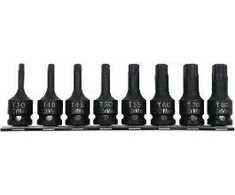 Zestaw Rinkinys 8 smūginių antgalių rinkinys 1/2' Torx T30-T80 Proline