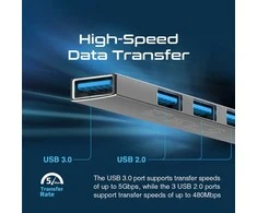 „Promate LiteHub-4“ USB-C šakotuvas, 3xUSB2.0 + USB3.0