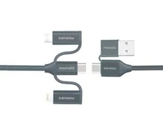 „Promate PentaPower“ universalus laidas 6 viename USB-C(A) / micro / Lightning / 1,2 m