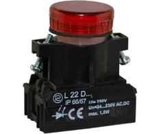 Promet Signalinė lemputė 22mm raudona 24 - 230V AC / DC (W0-LDU1-L22D C)